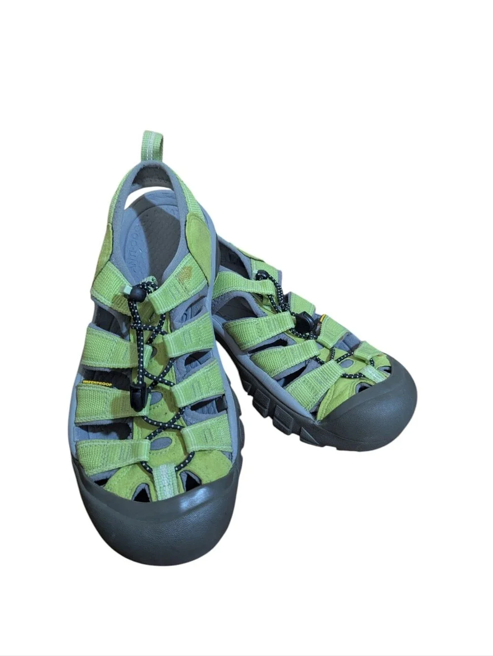 Keen Waterproof Green Bungee Cord Strap Hiking Rugged Outdoors Sandals Sx 9